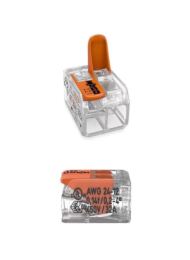 واجو WAGO 221-412/Ve00-2500 سلسلة 221 موصلان AWG 24 - 12 موصل جسم شفاف مع أذرع - 50 قطعة - Image 4